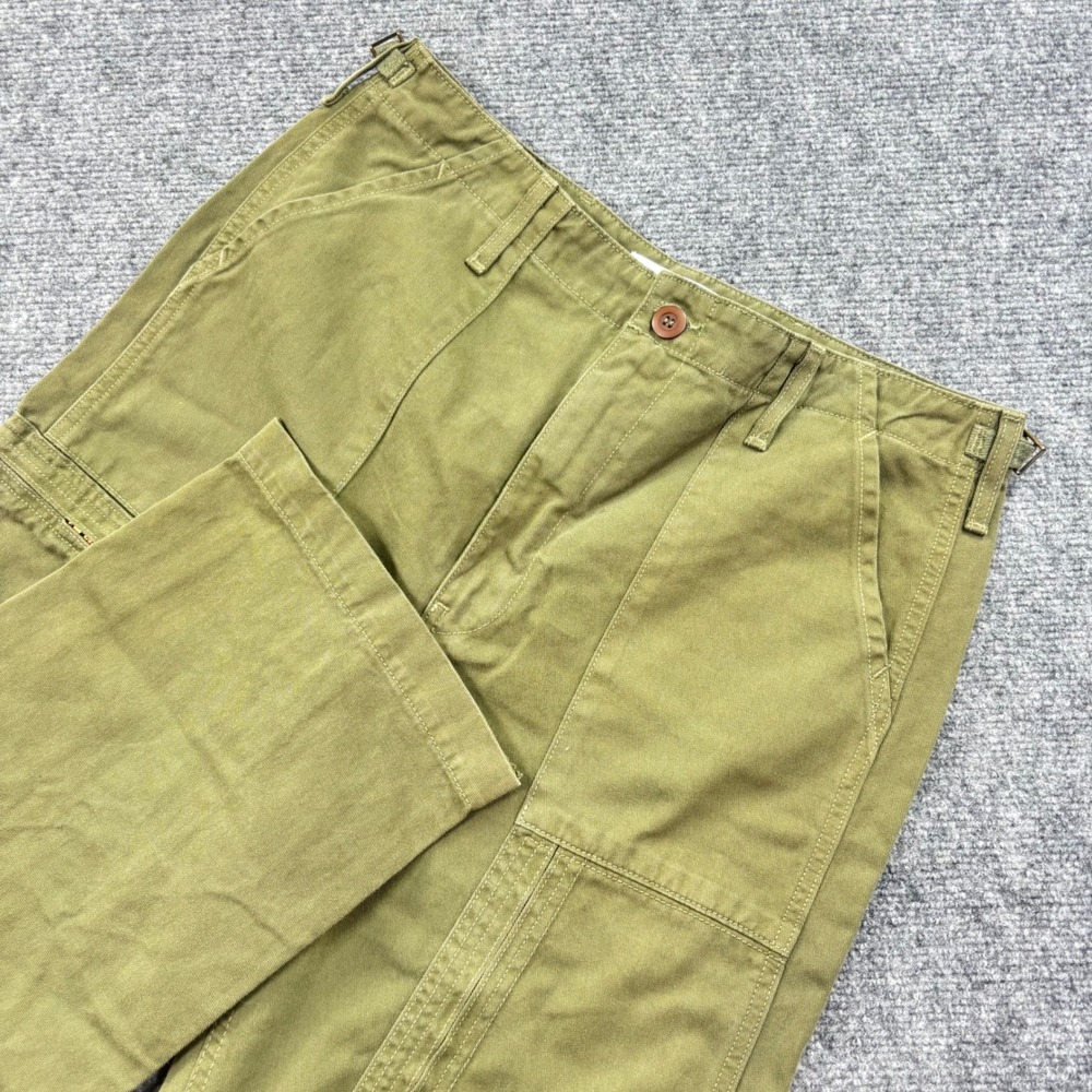 RE/DONE Originals Utility Pants 30W x 31L Army Green‎ Cotton Zip Hem Men's